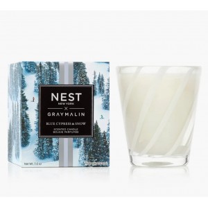 Blue Cypress & Snow Malin Classic Candle